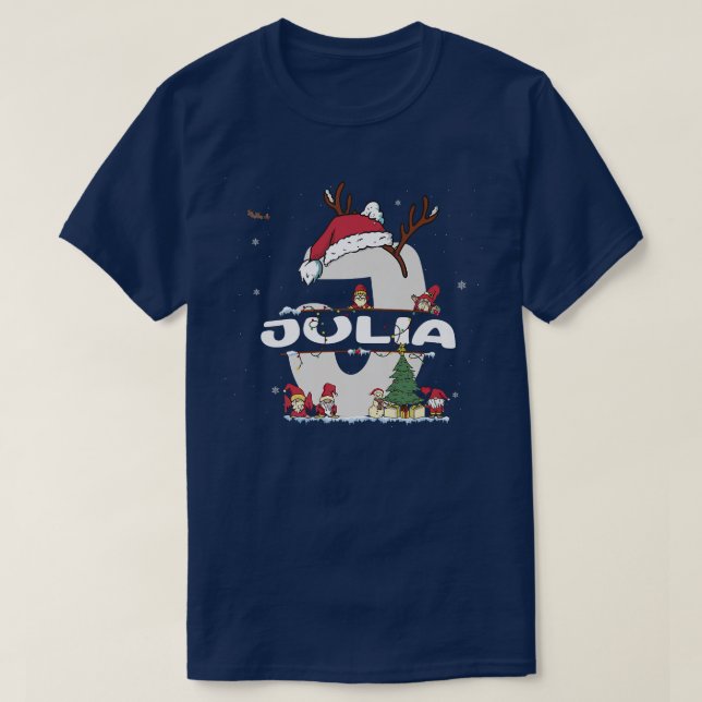 Julia Christmasw Julia Name for funny Xmas  T-Shirt (Design Front)