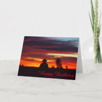 Julia Creek outback sunset blank birthday card