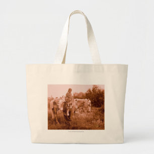 Julia - Crow Woman Large Tote Bag