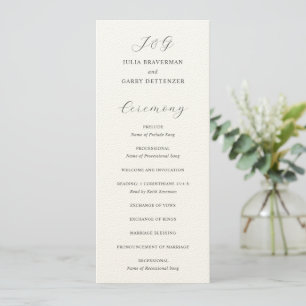 Julia Grey Traditional Elegant Wedding Programme