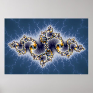 Julia In Blue - Fractal Art Poster