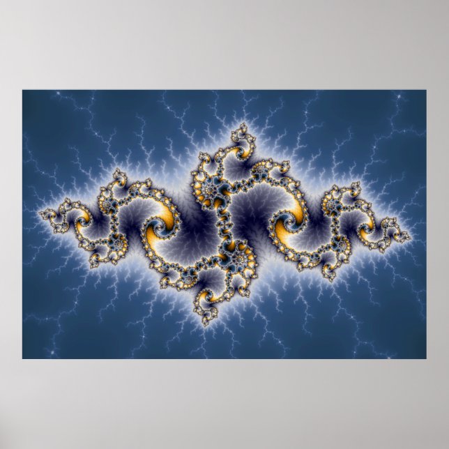 Julia In Blue - Fractal Art Poster (Front)