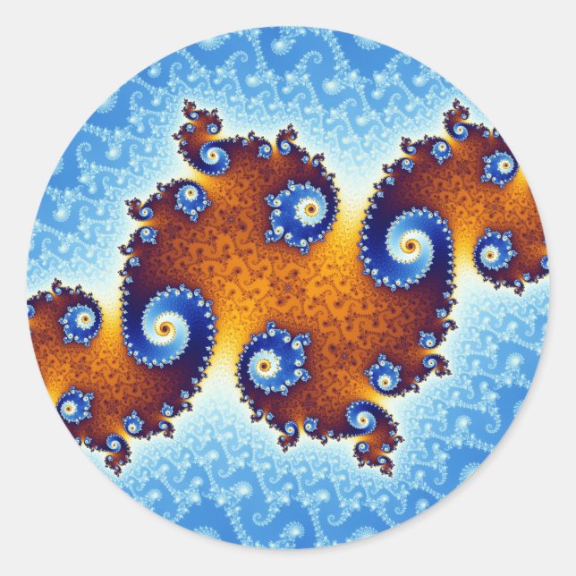 Julia Island Mandelbrot Set Classic Round Sticker (Front)