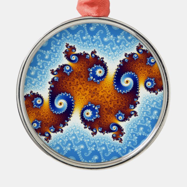 Julia Island Mandelbrot Set Metal Tree Decoration (Front)