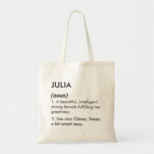 Julia name, Editable name, Custom name Tote Bag