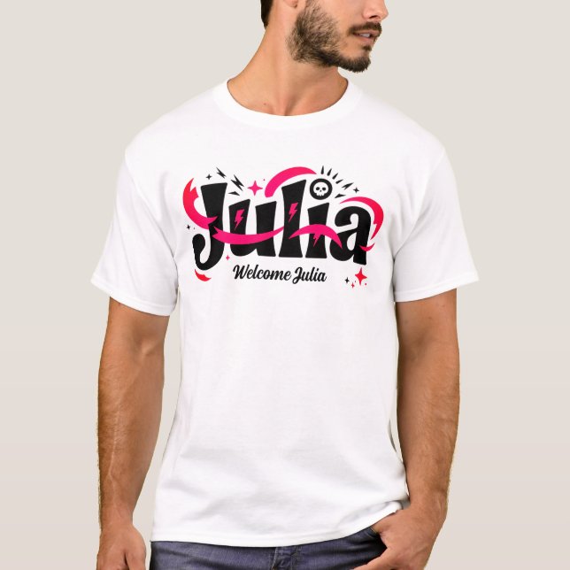 Julia Name T-Shirt – Personalised Stylish Name Tee (Front)