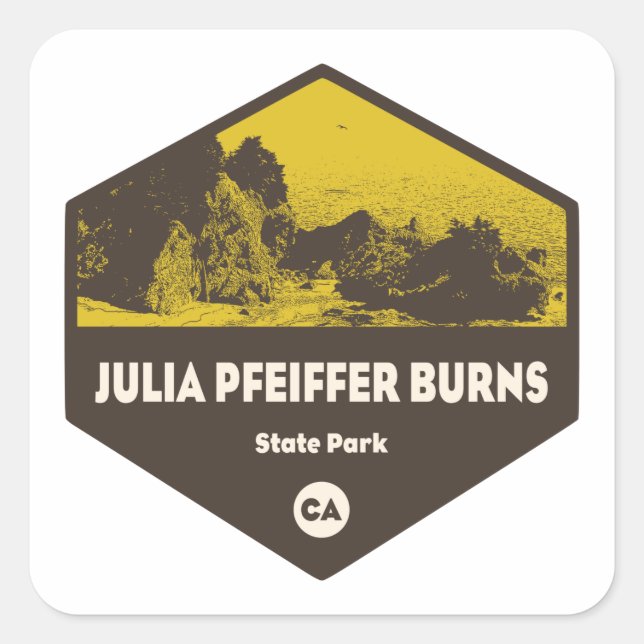 Julia Pfeiffer Burns State Park California Square Sticker (Front)