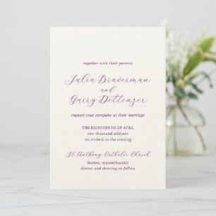 Julia Plum Traditional Elegant Wedding Invitation