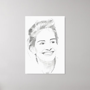 Julia Roberts Drawing Portrait By Pencil Canvas Print