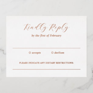 Julia Traditional Elegant Wedding Foil RSVP Card