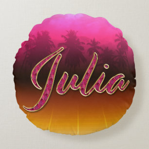 Julia Vorname Name golden pink Kissen Round Cushion