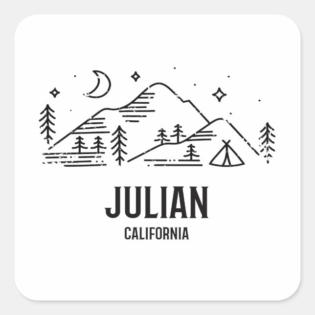 Julian - California Square Sticker (Front)