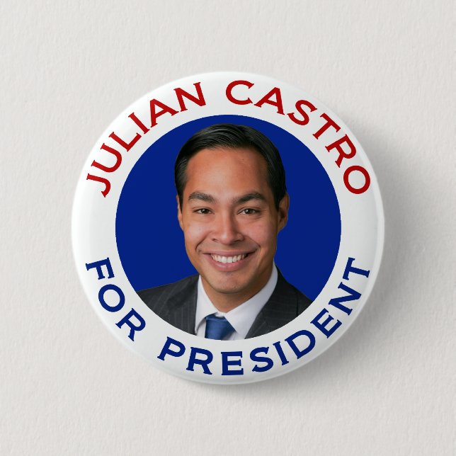 Julian Castro For President 6 Cm Round Badge (Front)