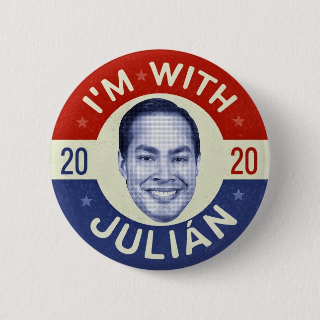 Julian Castro President 2020 Democrat Photo Retro 6 Cm Round Badge (Front)