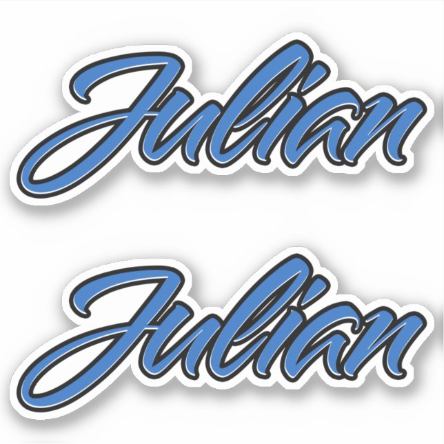 Julian Name blue sticker Sticker Sticker Sticker (Front)