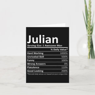 Julian Nutrition Funny Birthday Personalised Name  Card