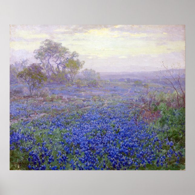 Julian Onderdonk A Cloudy Day, Bluebonnets Poster (Front)