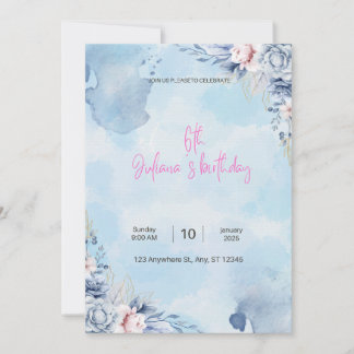 juliana’sbirthday invitation card 5" x 7"