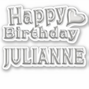 Julianne Happy Birthday silver Sticker