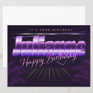 Julianne Name Vorname lila retro Karte Geburtstag Card