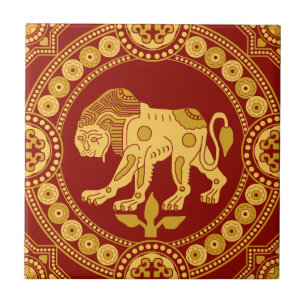 Julian's Lion on Red Ceramic Tile