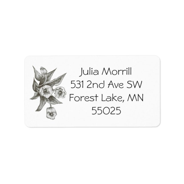 Julia's address Labels (Front)