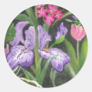 Julia's Iris Garden  Classic Round Sticker