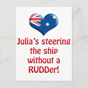 Julia's Steering The Ship Postcard