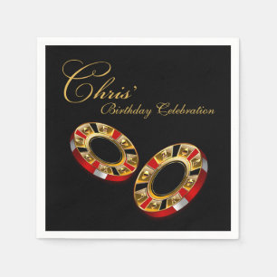 Julie Casino Style Party ASK ME 4 NAMES IN CHIPS Napkin