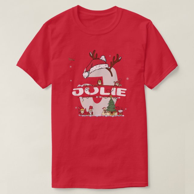 Julie Christmas  w Julie Name for funny Xmas  T-Shirt (Design Front)