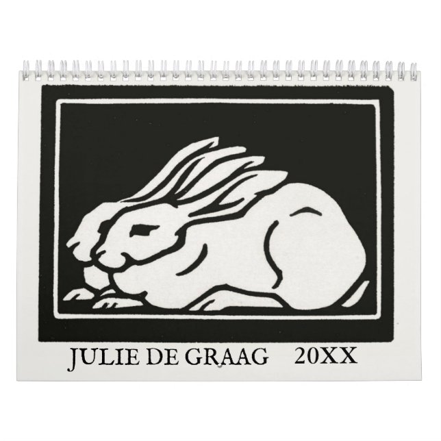 Julie de Graag Art Nouveau Woodcuts Custom Year Calendar (Cover)