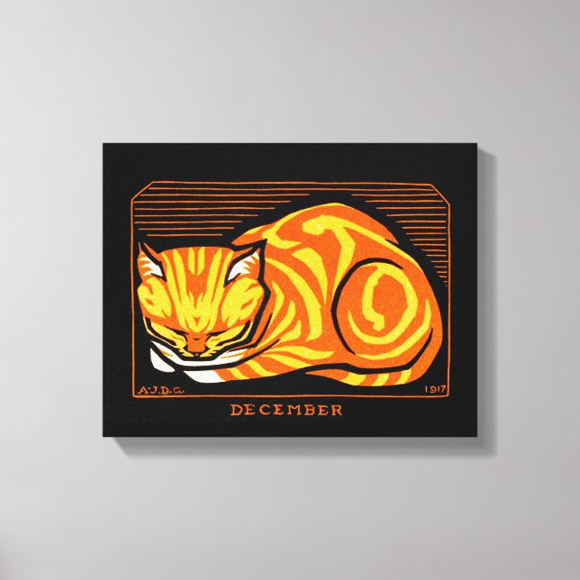 Julie de Graag December Cat Canvas Print (Front)
