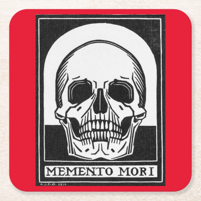 Julie de Graag Memento Mori (1916) Square Paper Coaster (Front)