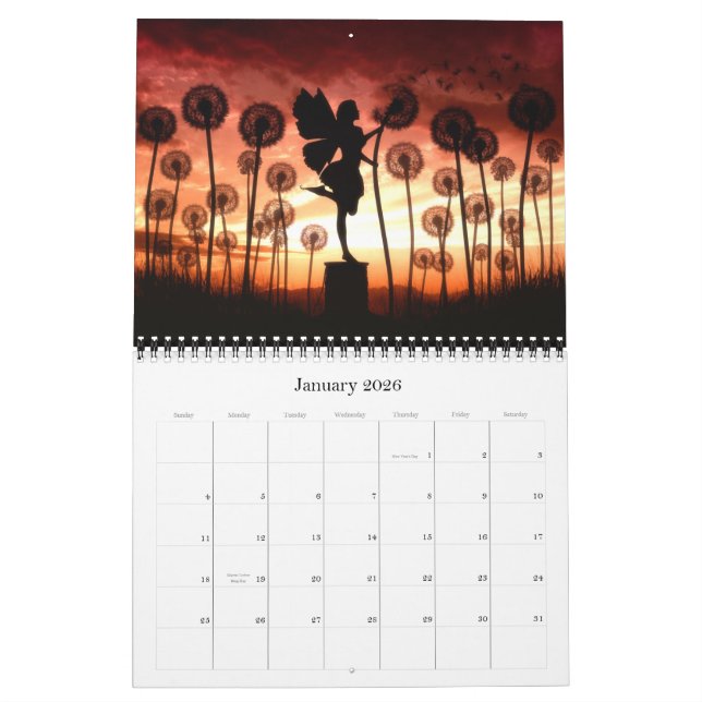 Julie Fain Fantasy Silhouettes Art Calendar (Jan 2026)