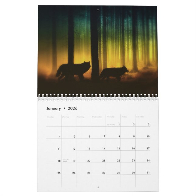 Julie Fain Fantasy Silhouettes Art Calendar (Jan 2026)
