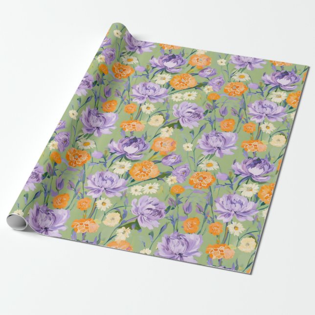 Julie Floral Wrapping Paper (Unrolled)