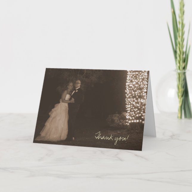 Julie -n- Matt Wedding 4x6 (sepia)-332, Thank you! Thank You Card (Front)