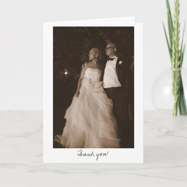 Julie -n- Matt Wedding 4x6 (sepia)-335, Thank you! Thank You Card (Front)