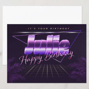 Julie Name First name lila retro card Birthday