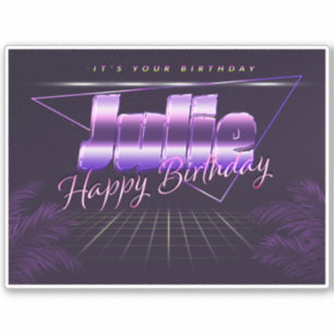 Julie Name First name lila retro Sticker Birthday