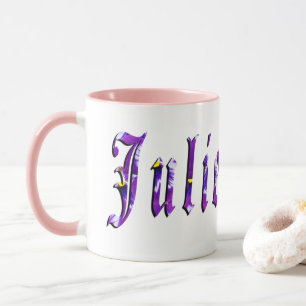 Julie, Name, Logo, Pink Combo Coffee Mug