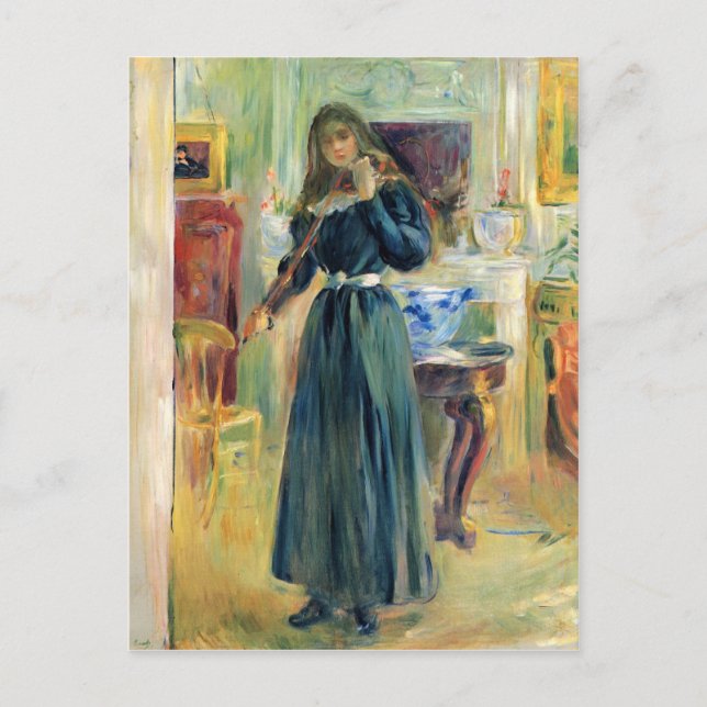 Julie playing violin by Berthe Morisot Postcard (Front)