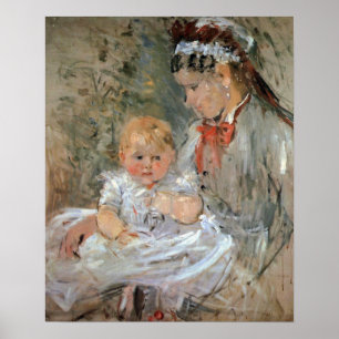 Julie with her nurse by Berthe Morisot Poster