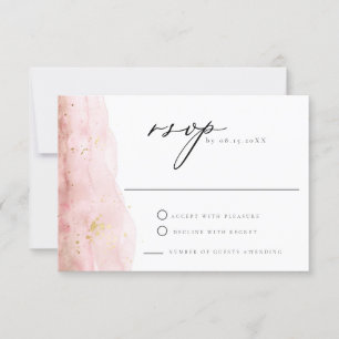 JULIEN Blush Pink Watercolor Wedding RSVP Invitation