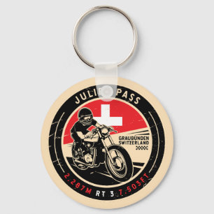 Julier Pass Switzerland Motorcycle Key Ring