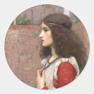 Juliet by John William Waterhouse, Art Classic Round Sticker