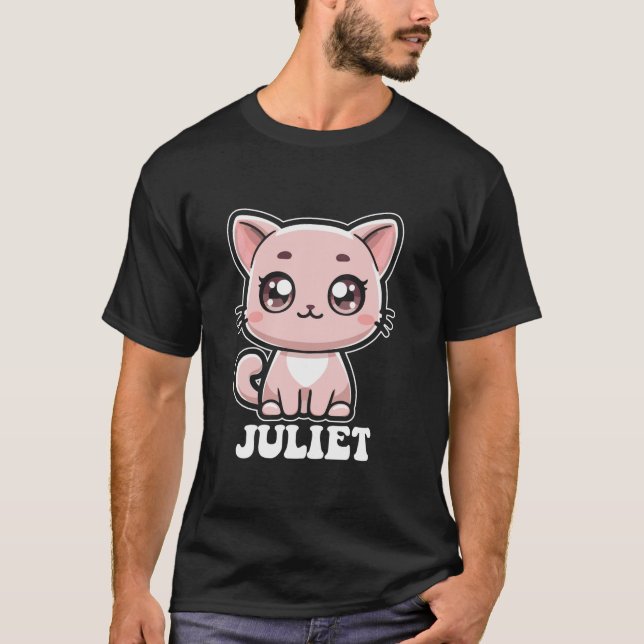 Juliet Cute Cat Kitten Design for Girls Name Julie T-Shirt (Front)