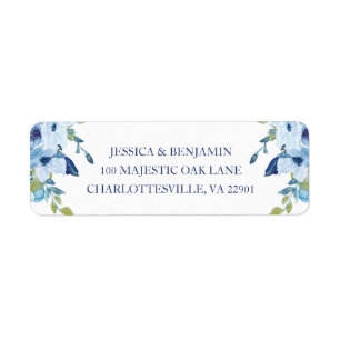 Juliett Elegant Dusty Blue  Wedding Return Address