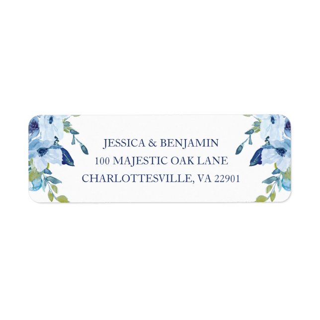 Juliett Elegant Dusty Blue  Wedding Return Address (Front)