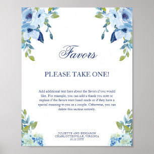 Juliette Dusty Blue Favours Wedding Sign